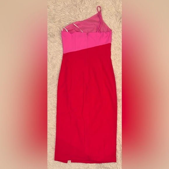 NWOT Petal & Pup Xiomar Pink midi over shoulder Dress sz 2 - Picture 6 of 8